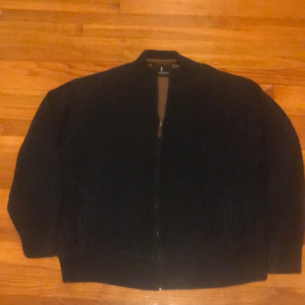 Blue Full Zip Fleece Lined Sweater